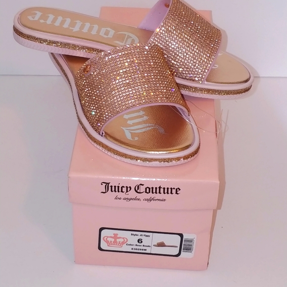 Juicy Couture Shoes - Juicy Couture Rose Gold Slides Size 6